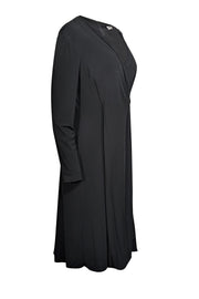 Current Boutique-Armani Collezioni - Black V-Neckline Long Sleeve Dress Sz 16