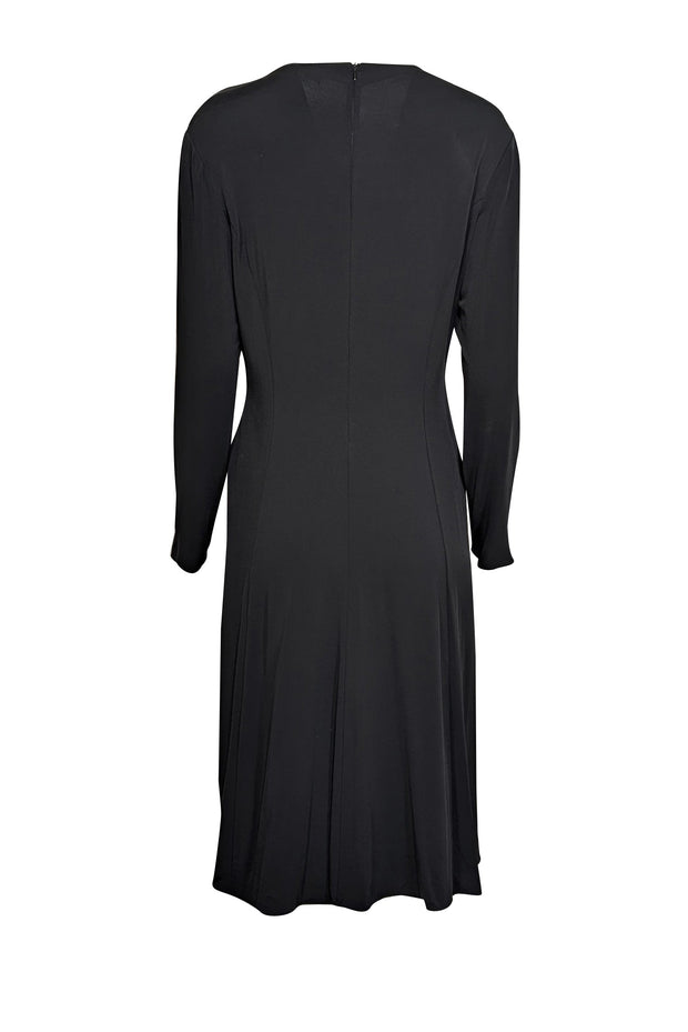 Current Boutique-Armani Collezioni - Black V-Neckline Long Sleeve Dress Sz 16