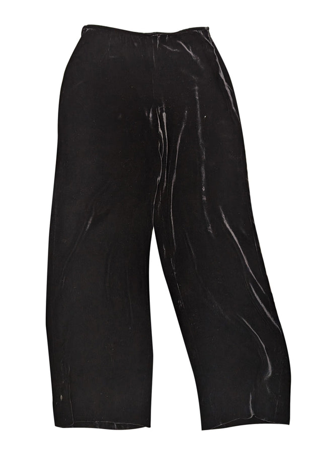 Current Boutique-Armani Collezioni - Black Velvet Straight Leg Pants Sz 4