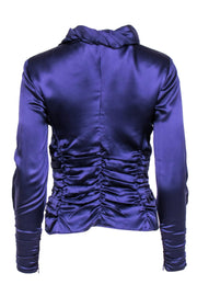Current Boutique-Armani Collezioni - Plum Purple Silk Top w/ Ruched Detailing Sz 10
