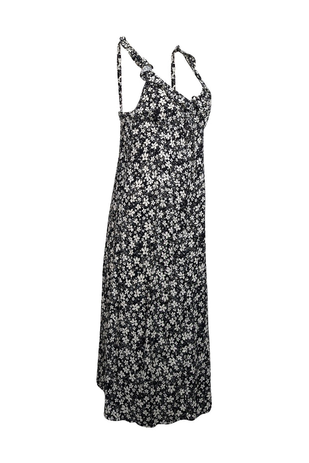 Current Boutique-Auguste - Black & White Floral Print Sleeveless Midi Dress Sz M