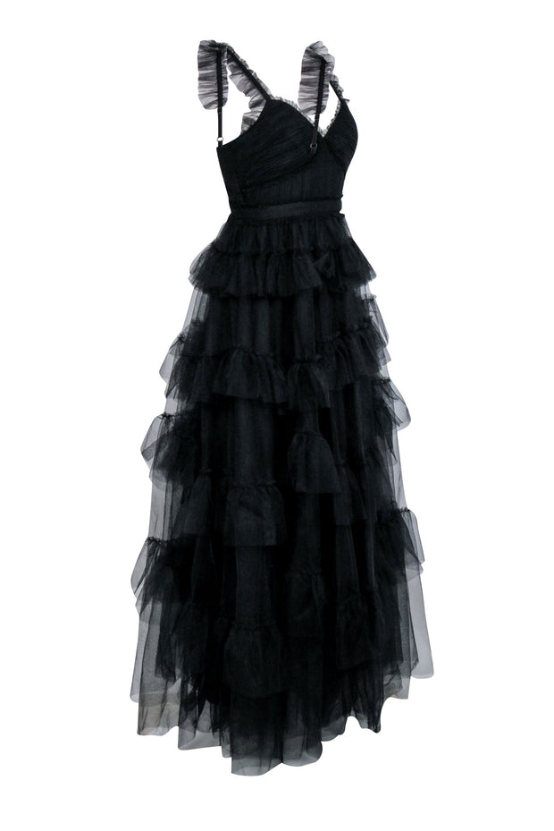 Current Boutique-BCBG Max Azaria - Black "Luna" Ruffled Gown Sz 6