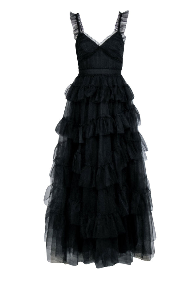 Current Boutique-BCBG Max Azaria - Black "Luna" Ruffled Gown Sz 6