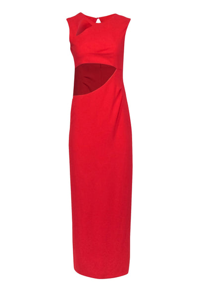 Current Boutique-BCBG Max Azaria - Red Sleeveless Maxi Gown w/ Cut Out Details Sz 6