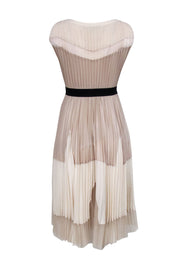 Current Boutique-BCBG Max Azria - Beige Pleated Sleeveless Dress Sz 2