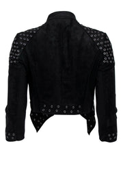 Current Boutique-BCBG Max Azria - Black Cropped Zip-Up "Bri" Jacket w/ Grommets Sz XS