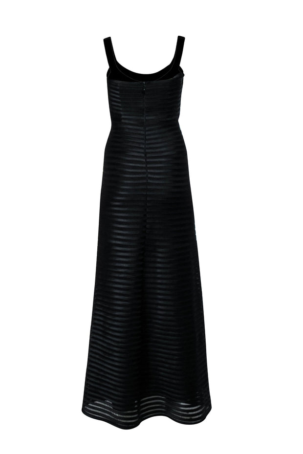 Current Boutique-BCBG Max Azria - Black Satin Banded Sleeveless Formal Dress Sz 0