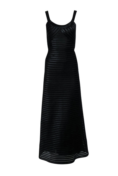 Current Boutique-BCBG Max Azria - Black Satin Banded Sleeveless Formal Dress Sz 0