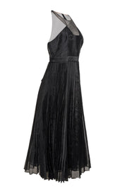 Current Boutique-BCBG Max Azria - Black Semi-Sheer Pleated Formal Dress Sz S