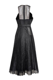 Current Boutique-BCBG Max Azria - Black Semi-Sheer Pleated Formal Dress Sz S