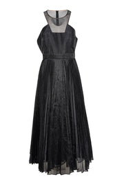 Current Boutique-BCBG Max Azria - Black Semi-Sheer Pleated Formal Dress Sz S