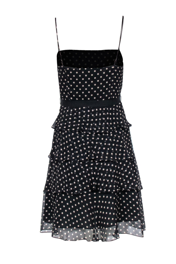 Current Boutique-BCBG Max Azria - Black & Tan Polka Dot Tiered Dress Sz XS