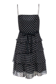 Current Boutique-BCBG Max Azria - Black & Tan Polka Dot Tiered Dress Sz XS