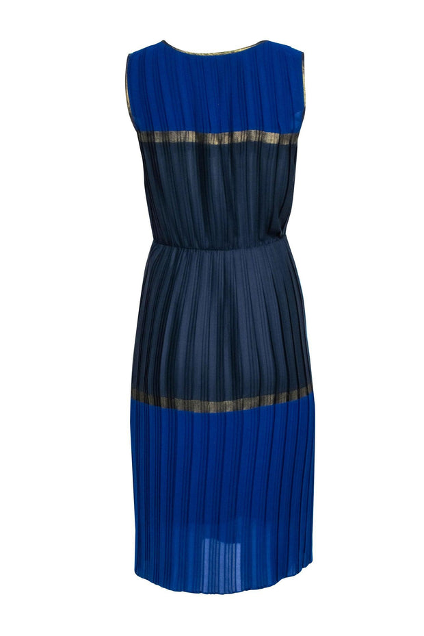 Current Boutique-BCBG Max Azria - Blue Colorblock Midi Dress Sz S