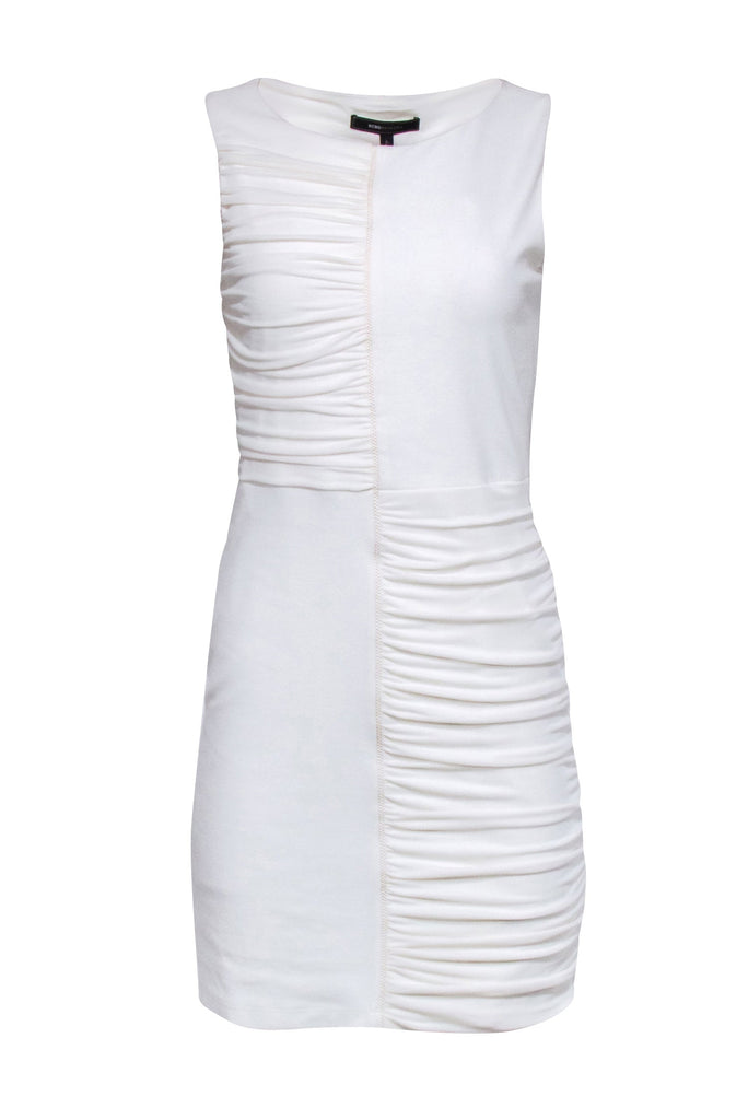 BCBG Max Azria Ivory Sleeveless Ruched Detail Dress Sz M