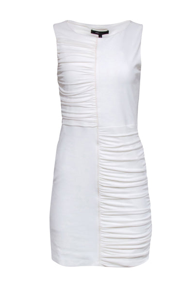 Current Boutique-BCBG Max Azria - Ivory Sleeveless Ruched Detail Dress Sz M