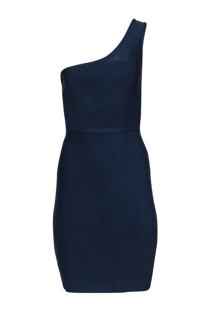 BCBG Blue One Shoulder Dress