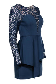 Current Boutique-BCBG Max Azria - Navy Blue Long Sleeve Lace Dress Sz 2
