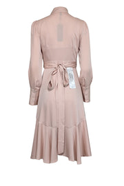 Current Boutique-BCBG Max Azria - Pink Long Sleeve Wrap Midi Dress Sz XXS