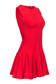 Current Boutique-BCBG Max Azria - Red Sleeveless Dress w/ Pleated Hemline Sz 0P