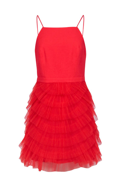 Current Boutique-BCBG Max Azria - Red Tulle Skirt Cocktail Dress Sz 8