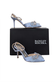 Current Boutique-Badgley Mischka - Light Blue "Sacred Embellished" Ankle Strap Pumps Sz 8