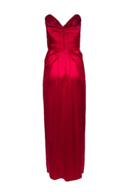 Current Boutique-Badgley Mischka - Red Silk Strapless Long Formal DressSz 4