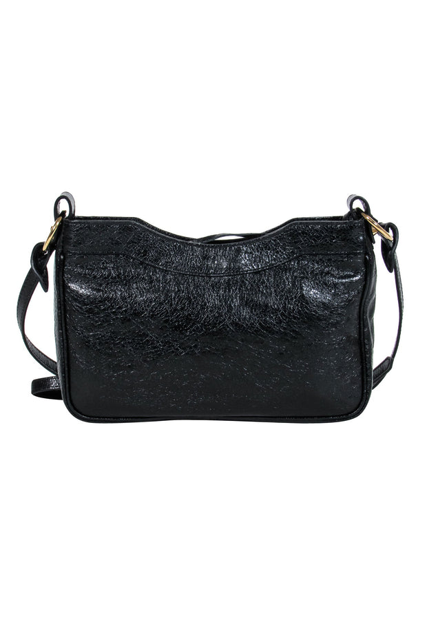 Current Boutique-Balenciaga - Black Leather Textured Crossbody w/ Gold Hardware