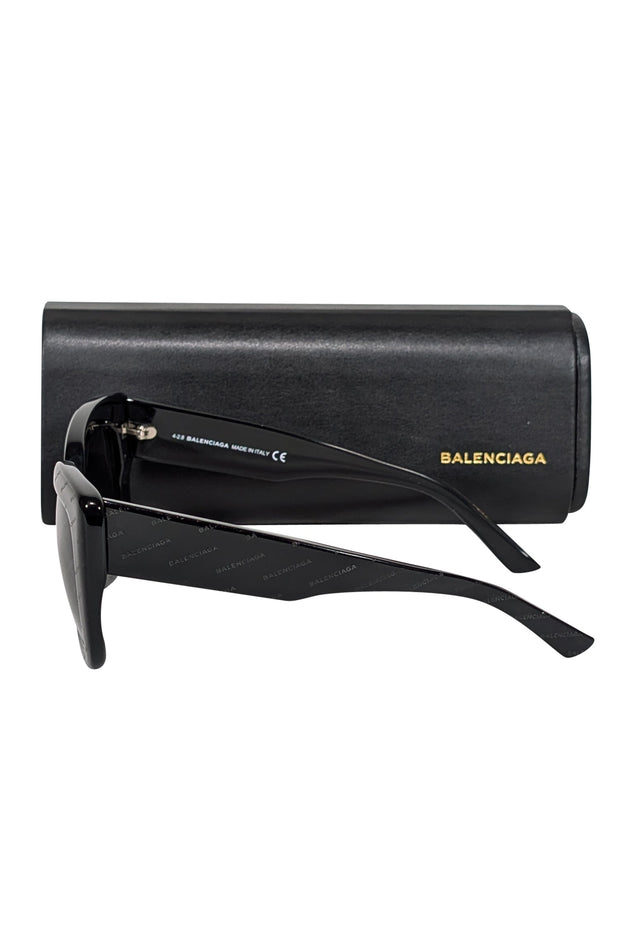 Current Boutique-Balenciaga - Black Logo Lens Sunglasses