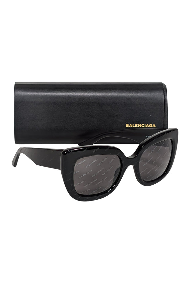 Current Boutique-Balenciaga - Black Logo Lens Sunglasses