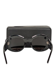 Current Boutique-Balenciaga - Black Print Large Round Sunglasses