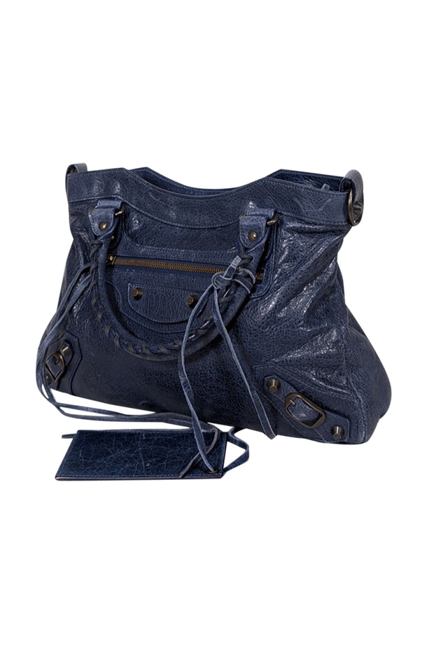 Current Boutique-Balenciaga - Navy Leather City Crossbody Bag