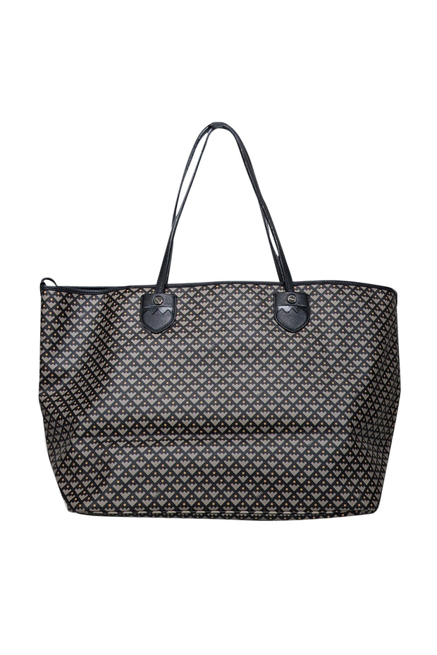 Current Boutique-Bally - Black & taupe Print Tote Bag