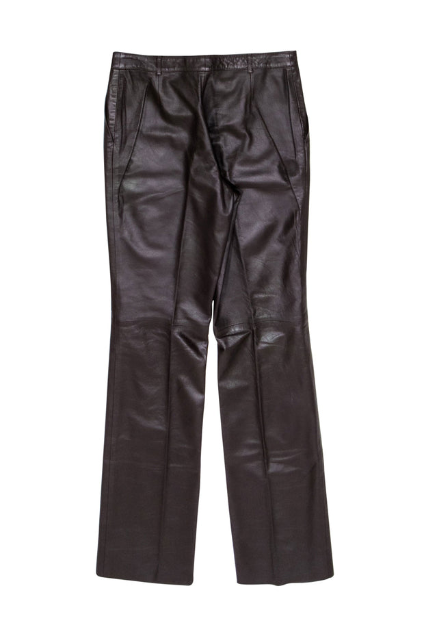 Current Boutique-Bally - Brown Leather Straight Leg Pants Sz 10