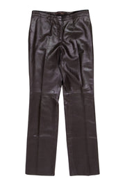 Current Boutique-Bally - Brown Leather Straight Leg Pants Sz 10