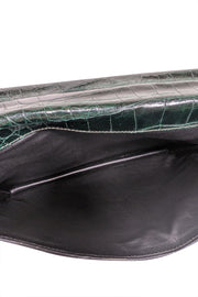 Current Boutique-Barantani - Green Croc Embossed Crossbody Briefcase