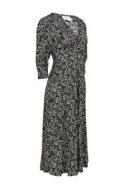 Current Boutique-Ba&sh - Black & Beige Print Crop Sleeve Dress Sz S