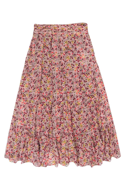 Current Boutique-Ba&sh - Blush Pink w/Multi Color Flkoral Print Maxi Skirt Sz 4