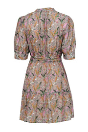 Current Boutique-Ba&sh - Green & Multi Color Floral Print Short Sleeve Dress Sz 6