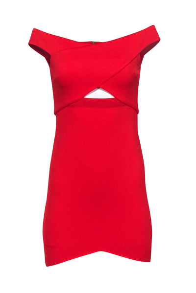 Current Boutique-Bec & Bridge - Red Off The Shoulder Cut Out Dress Sz 4