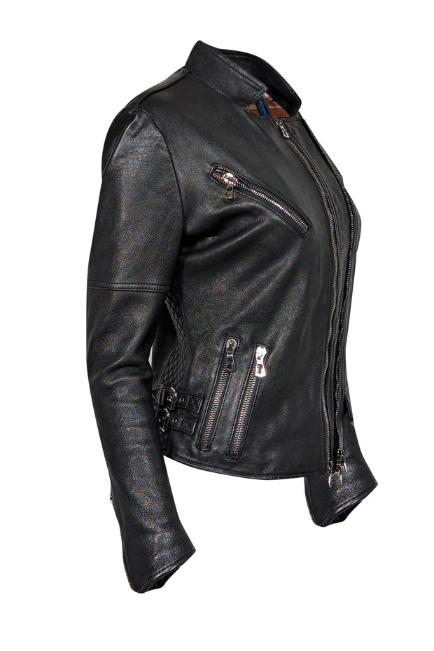Current Boutique-Benheart - Black Leather Moto Zipper Jacket Sz 4