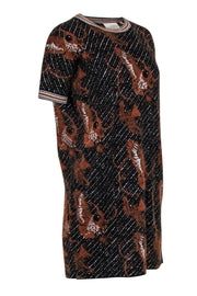 Current Boutique-Billy Reid - Rust Orange Wool Blend Butterfly Print Dress Sz S