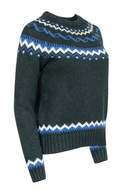 Relaxed Fair Isle Sweater - Starboard Blue