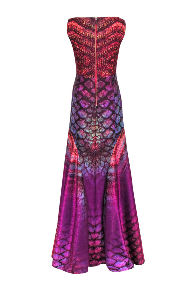 Current Boutique-Black Halo - Purple & Blue Iridescent V-neckline Formal Dress Sz 4