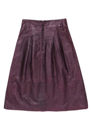 Current Boutique-Bod & Christensen - Maroon Leather Mid Maxi Skirt Sz 8