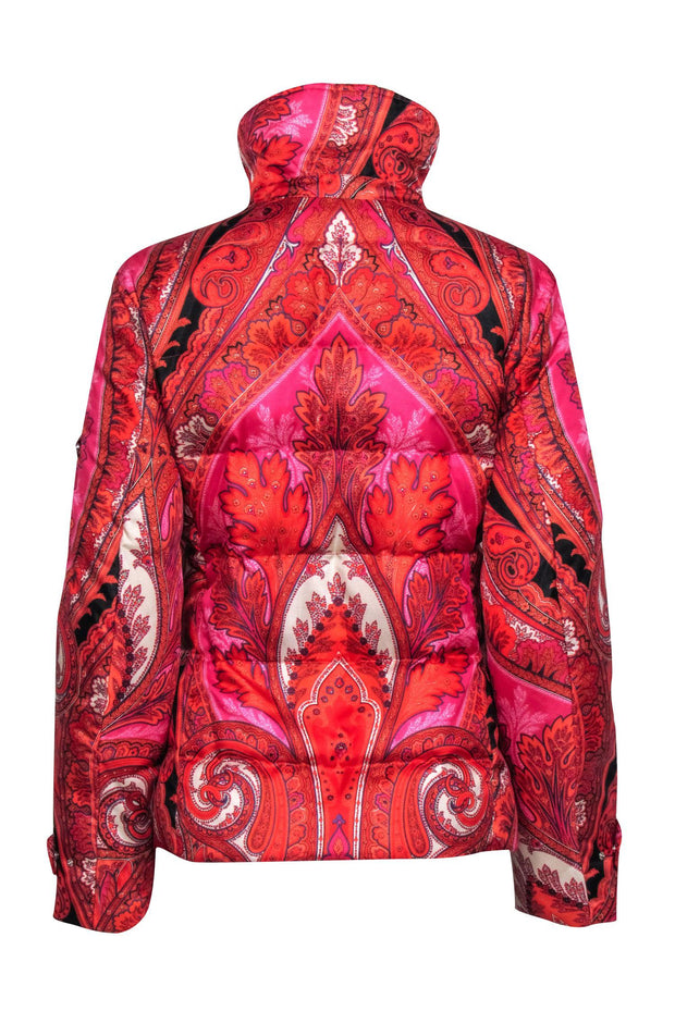 Current Boutique-Bogner - Pink & Orange Paisley Print Down Jacket Sz 4