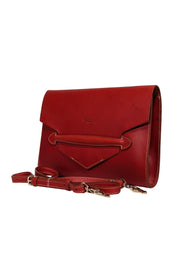 Current Boutique-Boldrini - Red Leather Envelope Clutch