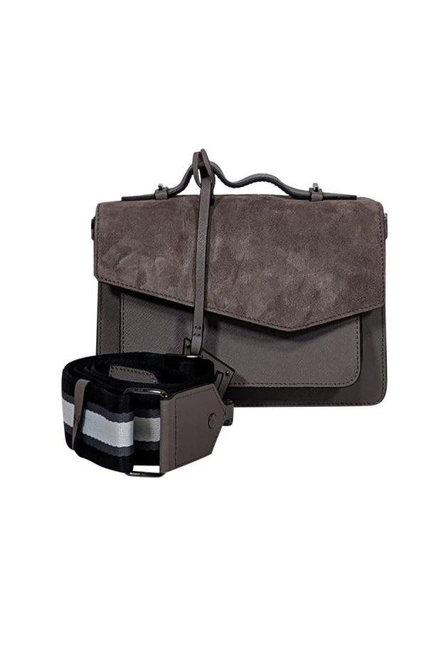 Current Boutique-Botkier - Grey Saffiano Leather & Suede Crossbody Bag