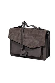 Current Boutique-Botkier - Grey Saffiano Leather & Suede Crossbody Bag