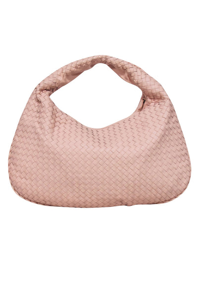 Bottega Veneta - Blush Pink Woven Leather "Intrecciato"Shoulder Bag